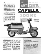 1963 DKR Capella '200KS' 197cc Scooter Motor Cycle Magazine Report Cutting