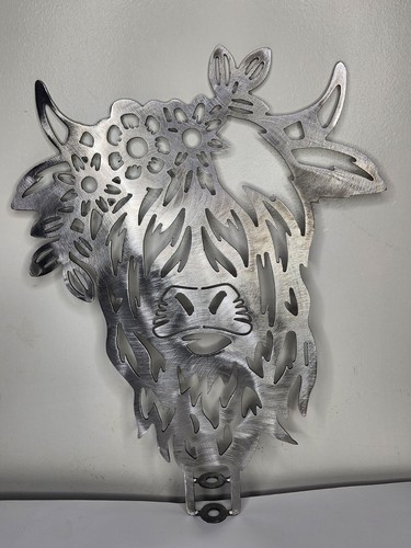 Highland cow flowers art - highland, metal