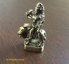 BRASS DURGA MA AMBE MAA SHERA WALI  HINDU GOD 1.5 INCH MINI BRASS STATUE IDOL OM