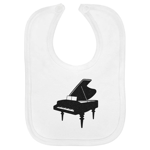 Grand piano baby bib white - 'grand,