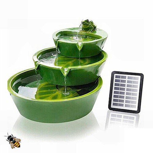 Solar water feature - solar, frog