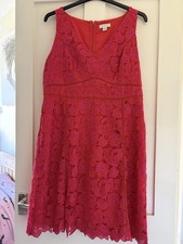 Monsoon Red Lace Dress Size 18