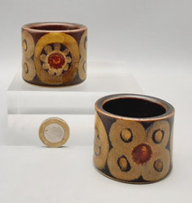 2 Vintage Mid Century Modern Denby Pottery Arabesque Egg Cups - 4.4cm Tall