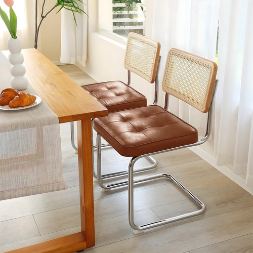 Rattan back dining chairs set - rattan,