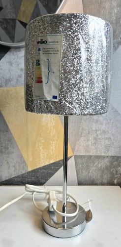 Silver glitter table - table, lamp