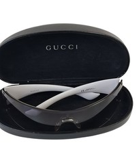 Gucci Oversized Sunglasses Women's White Grey Lens Designer Fashion