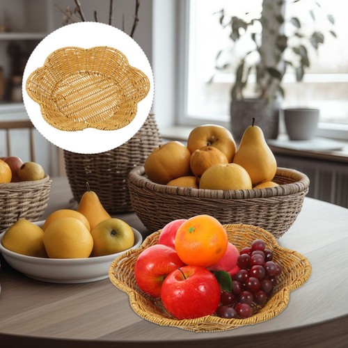 Rattan woven bread basket - woven,