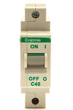 CRABTREE POLESTAR 60C/40 C40 40A CURVE C SINGLE BREAKER 40 AMP MCB VAT INC