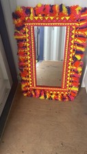 Colourful Mirror With Fabric Edging. Mexican Vibes