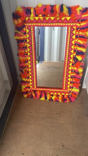 Colourful mirror with fabric - colourful,