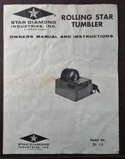 c.1970s Star Diamond Industries California Rolling Star Rock Tumbler Manual
