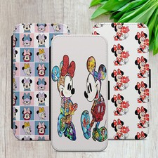 MICKEY MINNIE FLIP CASE FOR IPHONE SAMSUNG PIXEL FLIP WALLET PHONE COVER GIFT