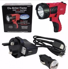 Clulite Clu-Briter FLAME 1000 Lumen 700m LED USB & Car Rechargeable LAMP TORCH