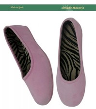 DOLLY Ladies Ballerina Slippers Rubber Sole, PINK  size 4 - £10 - POST FREE