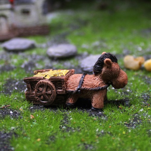 Light brown resin donkey - brown,