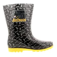 Batman Bolton Black & Yellow Wellies Wellington Rain Boots Childrens Boys