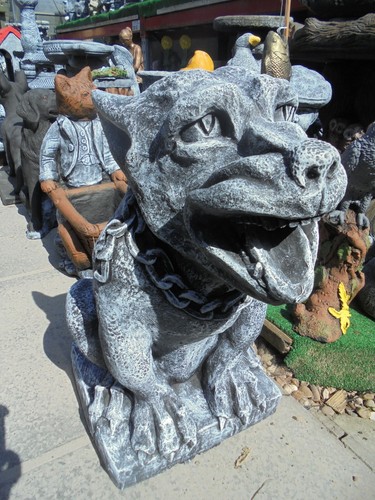 Large dog gargoyle concrete - gargoyle,
