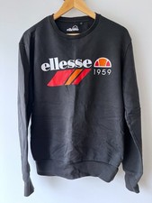 Ellesse Men's Black Logo Men’s Vintage Sweat Shirt. Size Medium