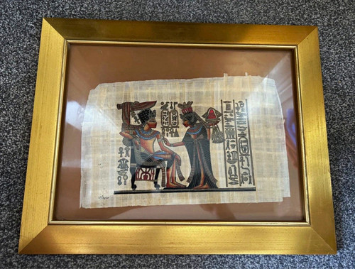 Framed egyptian papyrus - egyptian, art