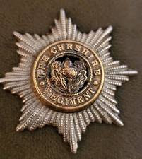 British Army - Cheshire Regiment Metal Cap Badge  - damaged