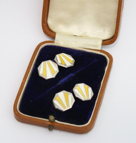 Art deco solid silver enamel - deco,