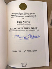 BUZZ ALDRIN AUTOGRAPH SIGNED ENCOUNTER WITH TIBER BOOK COA SPACE NASA MOON 719