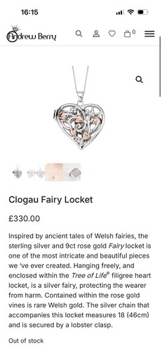Clogau fairy locket sterling - fairy,