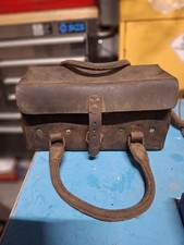 Old Vintage Leather Tool Bag Army Type very rare barn find