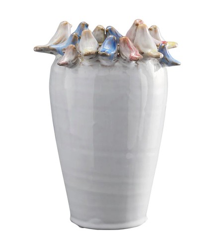 Stoneware birds vase - birds,