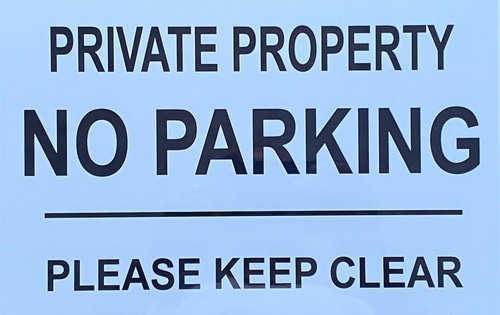 Personalised parking sign - no,
