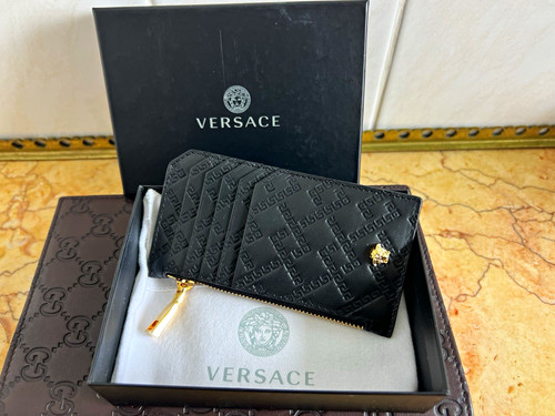 Versace greca black - black, leather