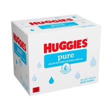 Huggies Pure Plastic Free Baby Wipes 99% Water Wet Wipes, Pack of 12 or 24