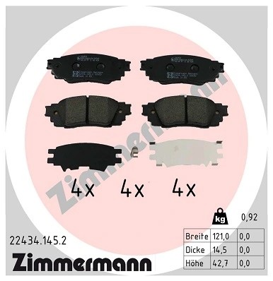 Rear brake pad set disc - brake,