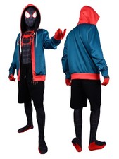Miles Morales Cosplay Costume Spider-Man: Into the Spider-Verse Hooded Jumpsuit