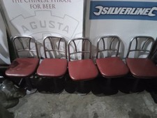 1950s AMERICAN DINER SWIVEL BAR  STOOLS X 5 VINTAGE 1940s Cafe Very Cool Item