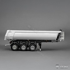 3Axles LESU Metal 1/14 RC Hydraulic Dump Trailer for  TAMIYA Truck led Lorry