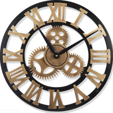 60cm Extra Large Roman Numerals Skeleton Wall Clock Giant Big Open Face Round UK