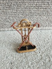 Dolls House Umbrella  Stand Metal With Metal Walking Sticks 1,12 Scale