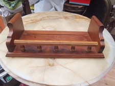 Vintage Ethan Allen 18" Antiqued Old Tavern Wooden Wall Shelf Plate Rail Rack
