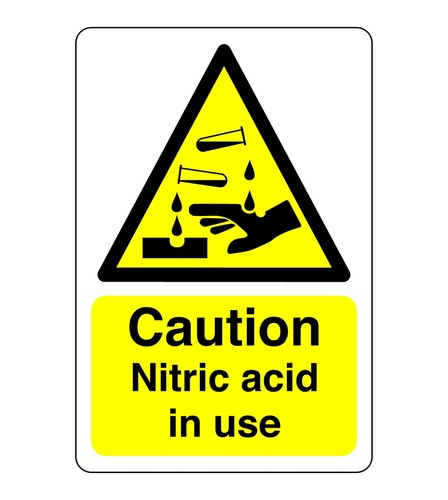 Caution nitric acid use - caution, in