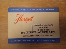 Hartzell Propeller Owners Manual and Log Book 1976 Piper Cessna 