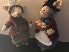 2 x Dickensian Mice chestnut seller’s designed by Alan Dart-  new