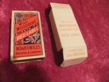 EMPTY WILD WOODBINE RED LABEL CIGARETTE PACKET. 10 CIGS. V/G. W.D.& H.O. WILLS.