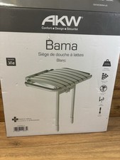 Used AKW Bama Slatted Fold-Up Shower Seat, Wall Mounted requires fixing bolts