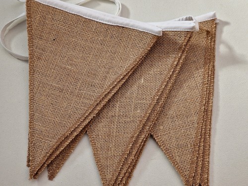 Hessian fabric bunting - hessian, with