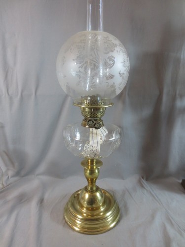Antique brass cut glass - brass,
