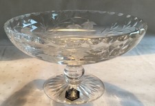 Stuart Fuchsia Design Lead Crystal Glass Tazza Stand Bon Bon Sweet Dish + Label