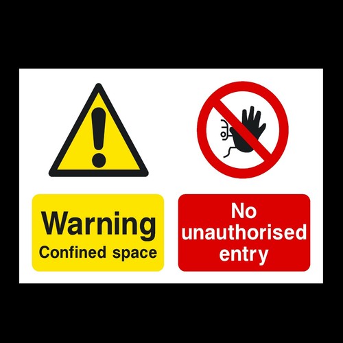 Warning confined space plastic - confined,