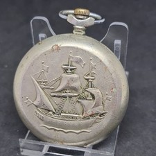 Vintage metal gents Molnija Pocket Watch W/O Ref4021