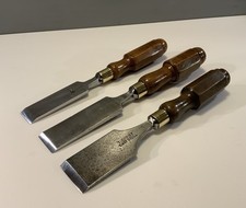 3 VINTAGE I.SORBY WOOD CHISELS